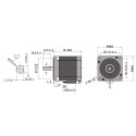 Гибридный Шаговый двигатель 86STH80-5604A-14T, 2 фазы, 1.8°, 5.6 А, 4.2 Н·м, вал 14 мм, класс изоляции B