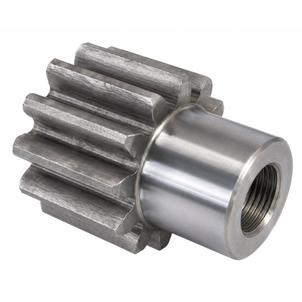 Прямозуба шестерня M2-Z12-A, модуль 2, 12 зубців, ширина 20 мм, зі ступицею, сталь C45