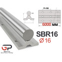 Напрямний лінійний вал на опорі SBR16,  6 метрова