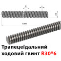 Трапецеїдальний ходовий гвинт TR30x6, сталь С15, ціна за 1 метр
