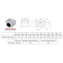 Линейный подшипник в корпусе SCS12UU-SC12UU