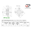 Підшипникова опора КГП серія FF12-C5-HIWIN, Ціна з ПДВ