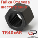 Гайка Сталева шестигранна TR40*6, права різьба