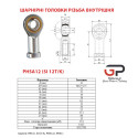 Шарнірна головка PHSA12-SI 12T/K