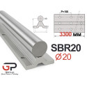 Напрямний лінійний вал на опорі SBR20, Ціна за 3300 мм