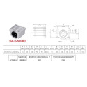 Линейный подшипник в корпусе SCS30UU-SC30UU