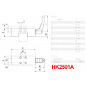 Затискний елемент HK2501A до напрямних HIWIN серії HGR25