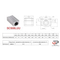 Лінійний підшипник у корпусі, SCS8LUU-SC8LUU