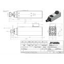 Електрошпиндель Teknomotor 3140-D-DBS-P-ER20-RH, 0.75 кВт, 12000–24000 об/хв, ER20