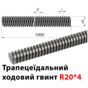 Трапецеїдальний ходовий гвинт TR20x4, Сталь С15, ціна за 1 метр