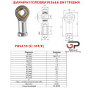 Шарнірна головка PHSA10-SI 10T/K